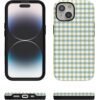 713TiKyyKEL._AC_SL1500_ Casely iPhone 15 Case | Pastel Picnic | Blue & Green Gingham | Bold Protective Design | Compatible with MagSafe