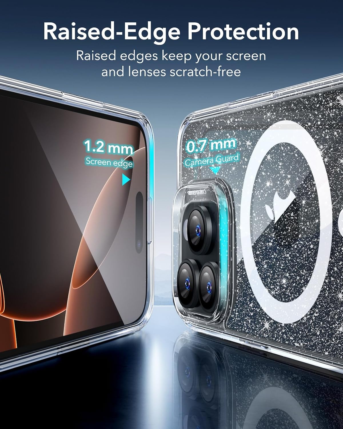 713wBbhO9bL._AC_SL1500_ ESR for iPhone 16 Pro Case, Camera Control Cover, Compatible with MagSafe, Shockproof Military-Grade Protection, Magnetic Phone Case for iPhone 16 Pro, Classic Hybrid Case, Clear Shimmer