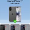 Eastinbox for iPhone 17 Case [16FT Military Grade Shockproof], Anti-Slip Anti-Scratch, Slim Translucent Frosted Matte Phone Cover, Case for i Phone17 6.3", Lightpurple