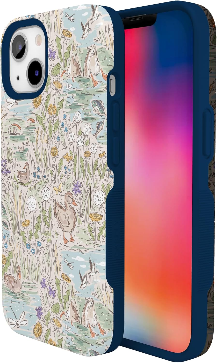713xoYyLVKL._AC_SL1500_ Casely iPhone 13 Mini Case | The Waddle Path | Duck Pond | Bold Protective Design | Compatible with MagSafe