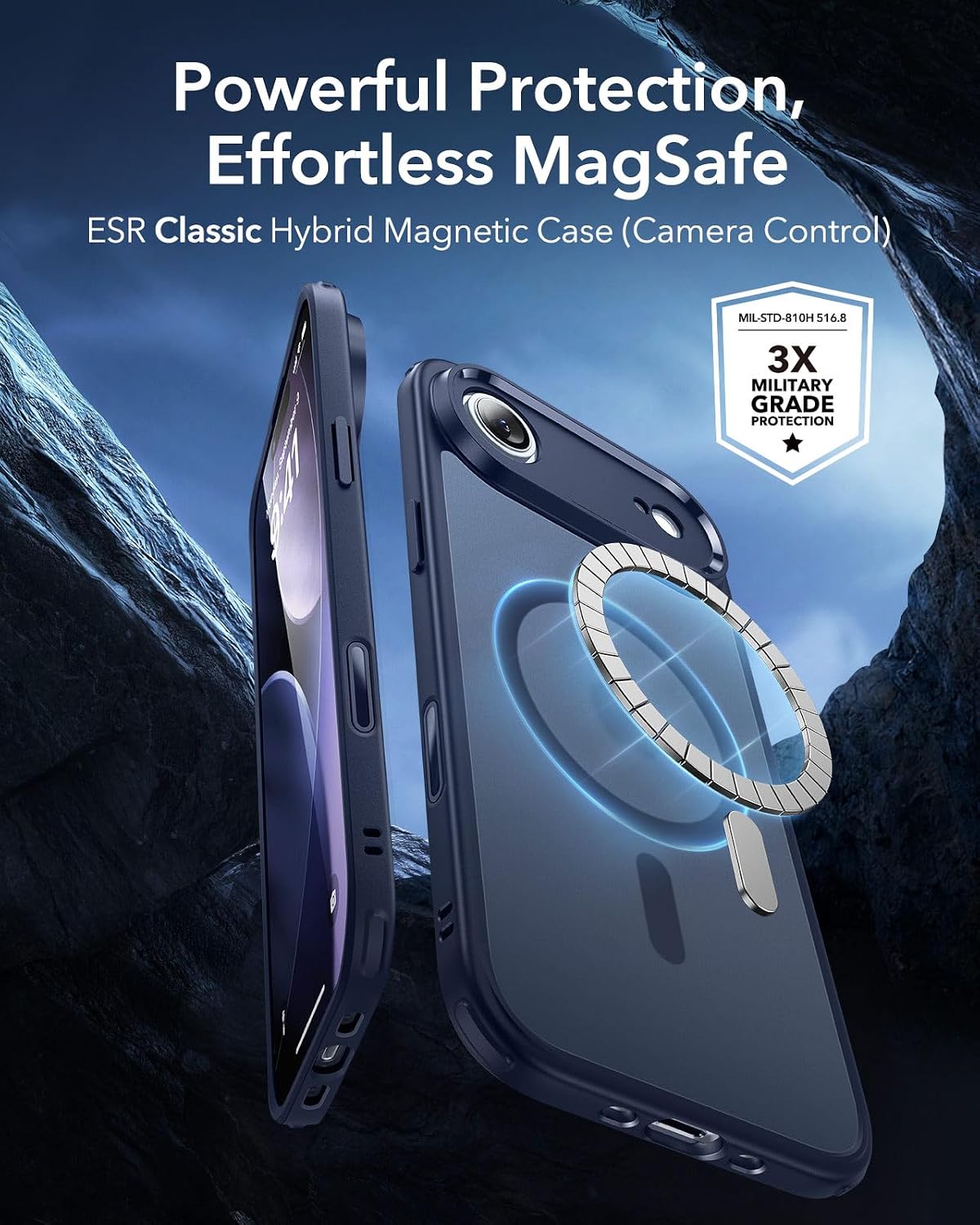 713zVpBJFCL._AC_SL1500_ ESR for iPhone Air Case, Camera Control Cover, Compatible with MagSafe, Shockproof Military-Grade Protection, Magnetic Phone Case for iPhone Air, Classic Hybrid Case, Frosted Blue