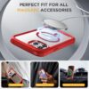 7141bfIX2ML._AC_SL1500_ Miracase Magnetic for iPhone 14 Pro Max Case 6.7 inch, (Compatible with MagSafe) Upgrade Full-Body Clear Phone Bumper Case with Built-in 9H Tempered Glass Screen Protector, Magnetic Red