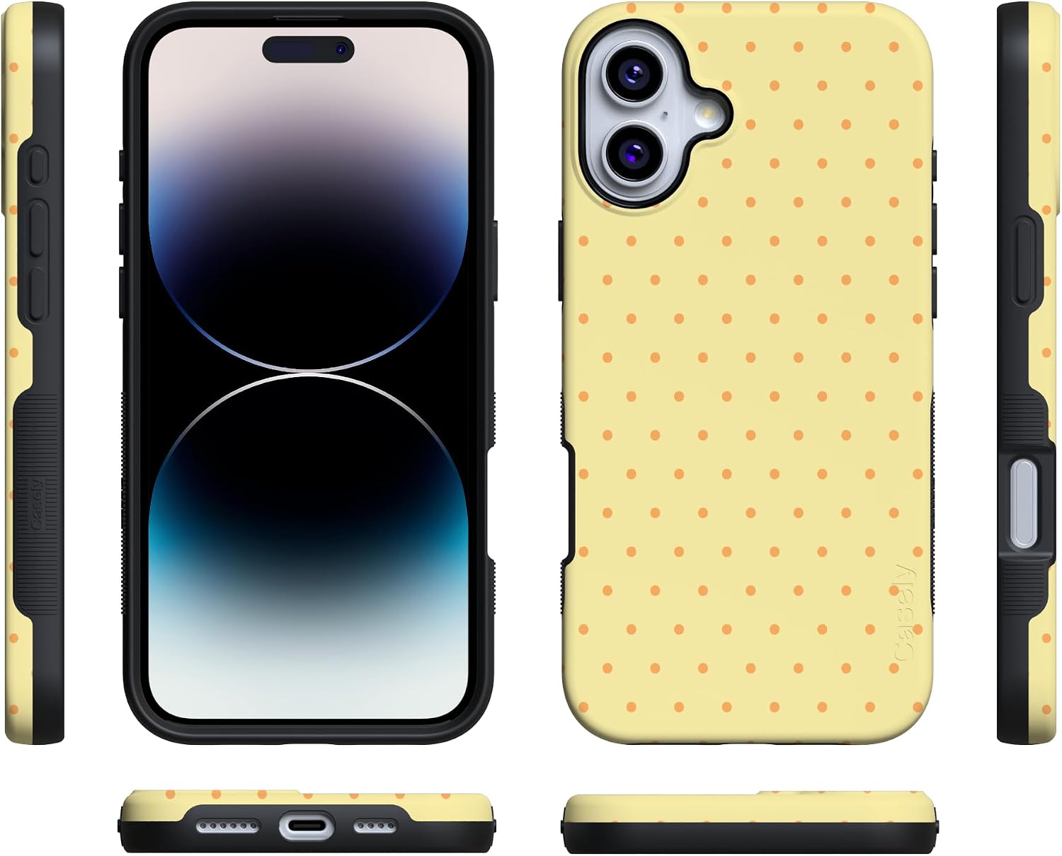 714DKce8keL._AC_SL1500_ Casely iPhone 16 Plus Case | On the Dot | Yellow Polka Dot | Bold Protective Design | Compatible with MagSafe