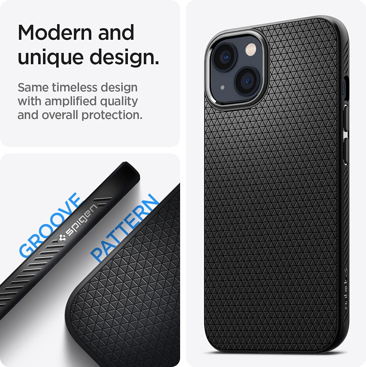714E9iFBB9L._AC_SL1200_ Spigen Liquid Air Designed for iPhone 13 Case (2021) - Matte Black