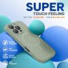 Miracase Magnetic for iPhone 16 Pro Max Case, [Soft Anti-Scratch Microfiber Lining], Compatible with MagSafe, Liquid Silicone Case Shockproof Drop Protection Phone Case for 16 ProMax,Patina Green