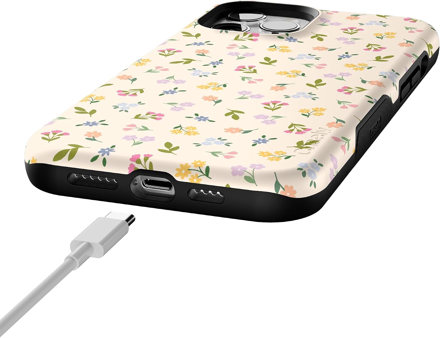 714mkQ1vdRL._AC_SL1500_ Casely iPhone 12 Pro Max Case | Ditsy Floral | Tiny Flowers | Bold Protective Design | Compatible with MagSafe