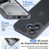Eastinbox for iPhone 16 Case [16FT Military Grade Shockproof], Anti-Slip Anti-Scratch, Slim Translucent Frosted Matte Protective Cover, i Phone 16 Phone Case 6.1", Gray