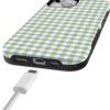 714xpQt9FKL._AC_SL1500_ Casely iPhone 15 Case | Pastel Picnic | Blue & Green Gingham | Bold Protective Design | Compatible with MagSafe