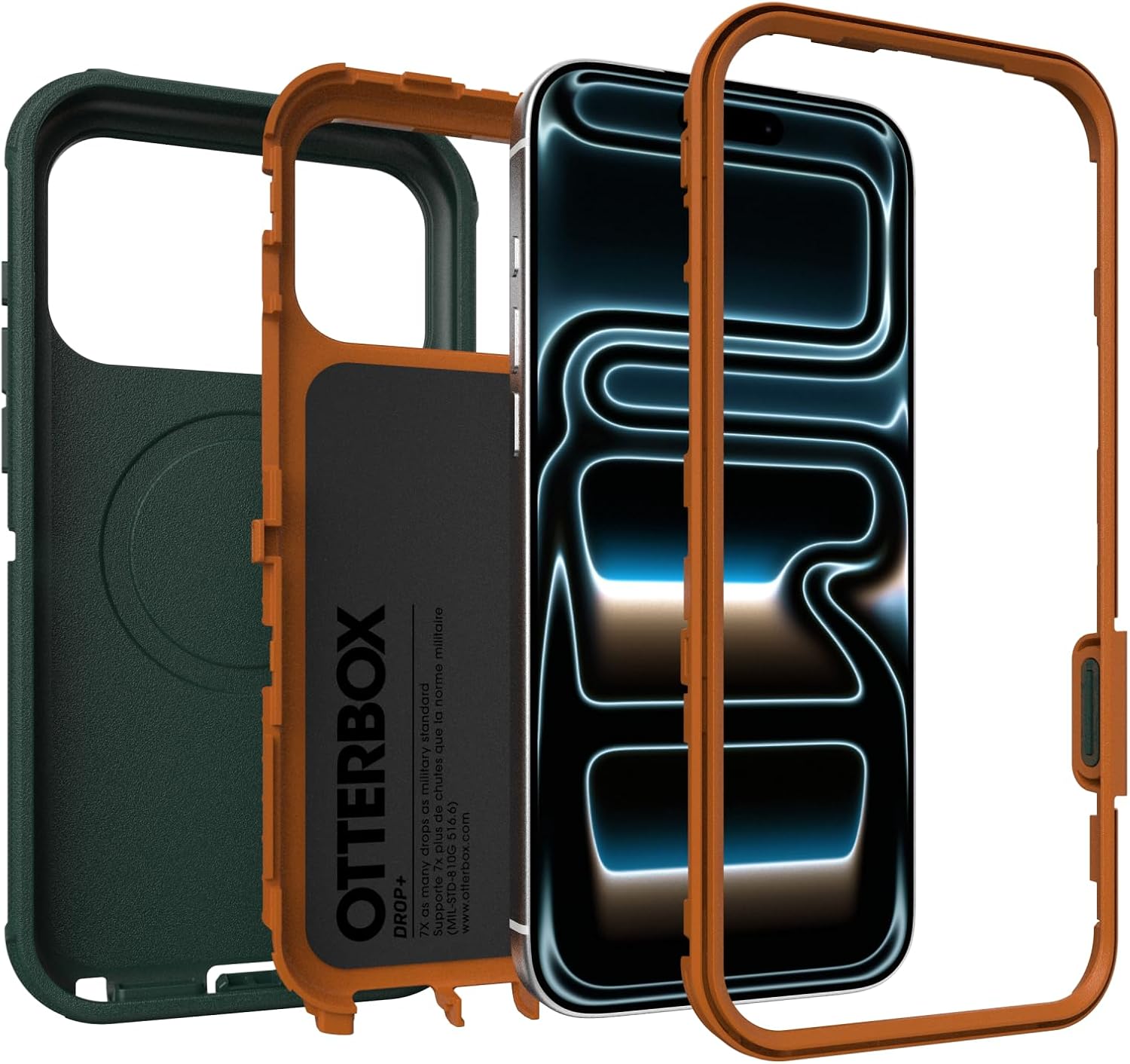 715CYwRSv9L._AC_SL1500_ OtterBox iPhone 17 Pro Max Defender Pro Series Case - Green Intrigue - Tough, Rugged & Durable iPhone Case, Snaps on MagSafe