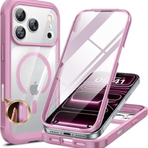 Miracase for iPhone 17 Pro Max Case 6.9" Full-Body Phone Case with Built-in Glass Screen Protector& Full Camera Protector,[Magnetic with MagSafe] Drop Proof 17 ProMax Cover, Lilac