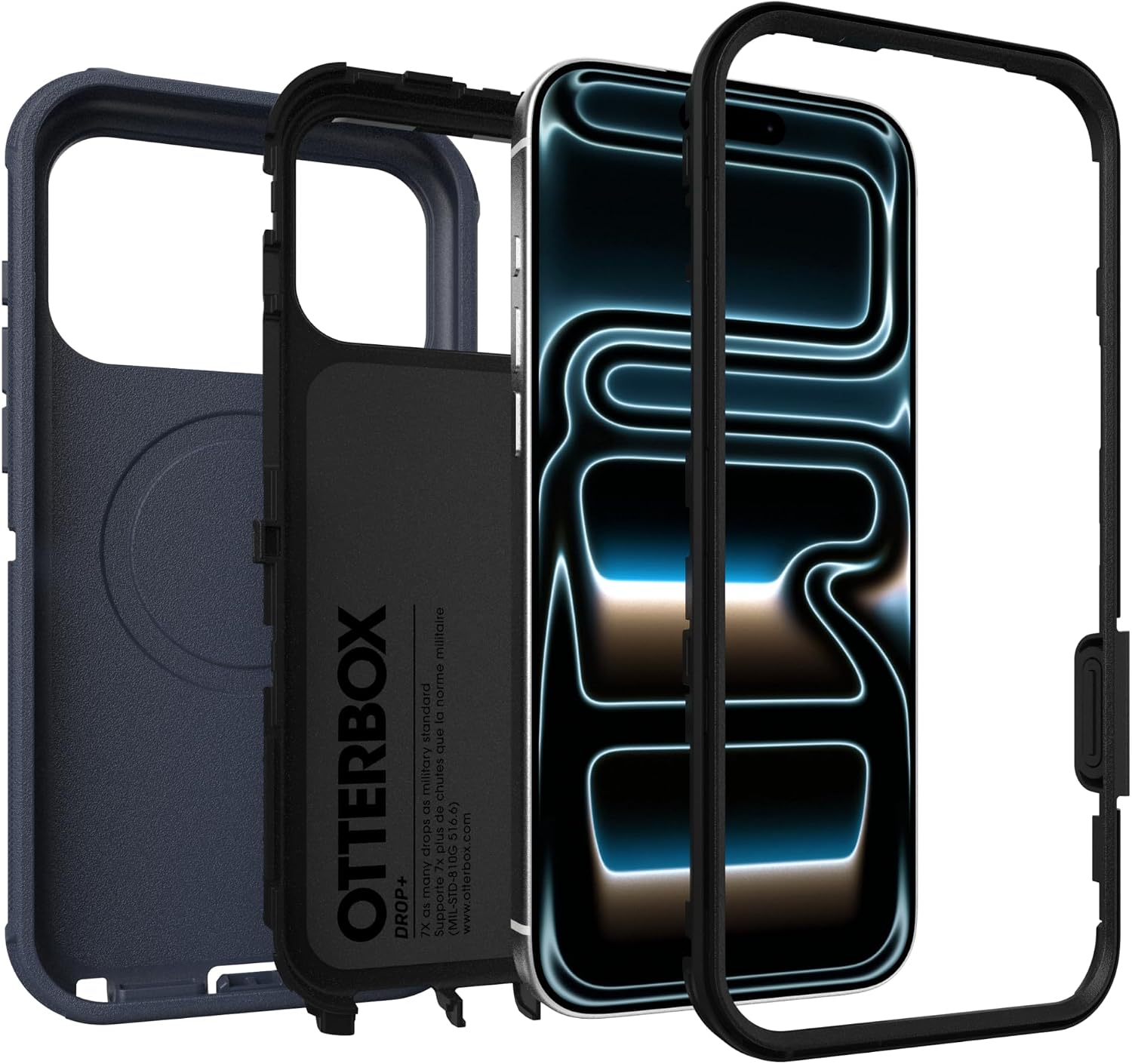 715OUdj9aKL._AC_SL1500_ OtterBox iPhone 17 Pro Max (Only) - Defender Series Case - Vintage Indigo Dream (Blue & Black) - Snaps on MagSafe - Tough - Rugged & Durable
