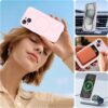 Miracase Magnetic for iPhone 15 Plus Case, [Soft Anti-Scratch Microfiber Lining], Compatible with MagSafe, Liquid Silicone Shockproof Drop Protection Phone Case for 15 Plus, Sand Pink