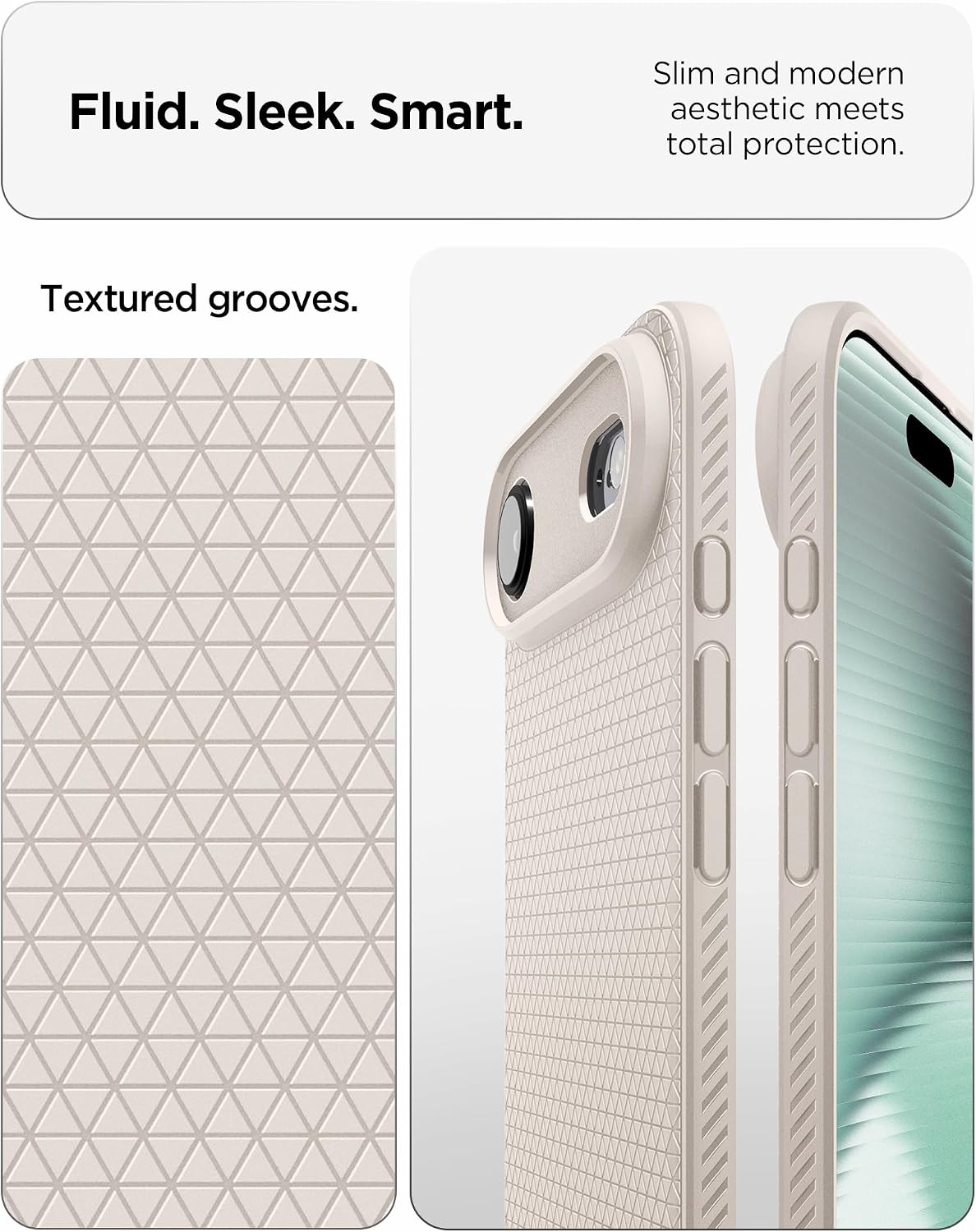 Spigen for iPhone Air Case, Liquid Air [TPU Covered Camera Control] [No Magnet Ring] [Military-Grade Protection] - Natural Titanium