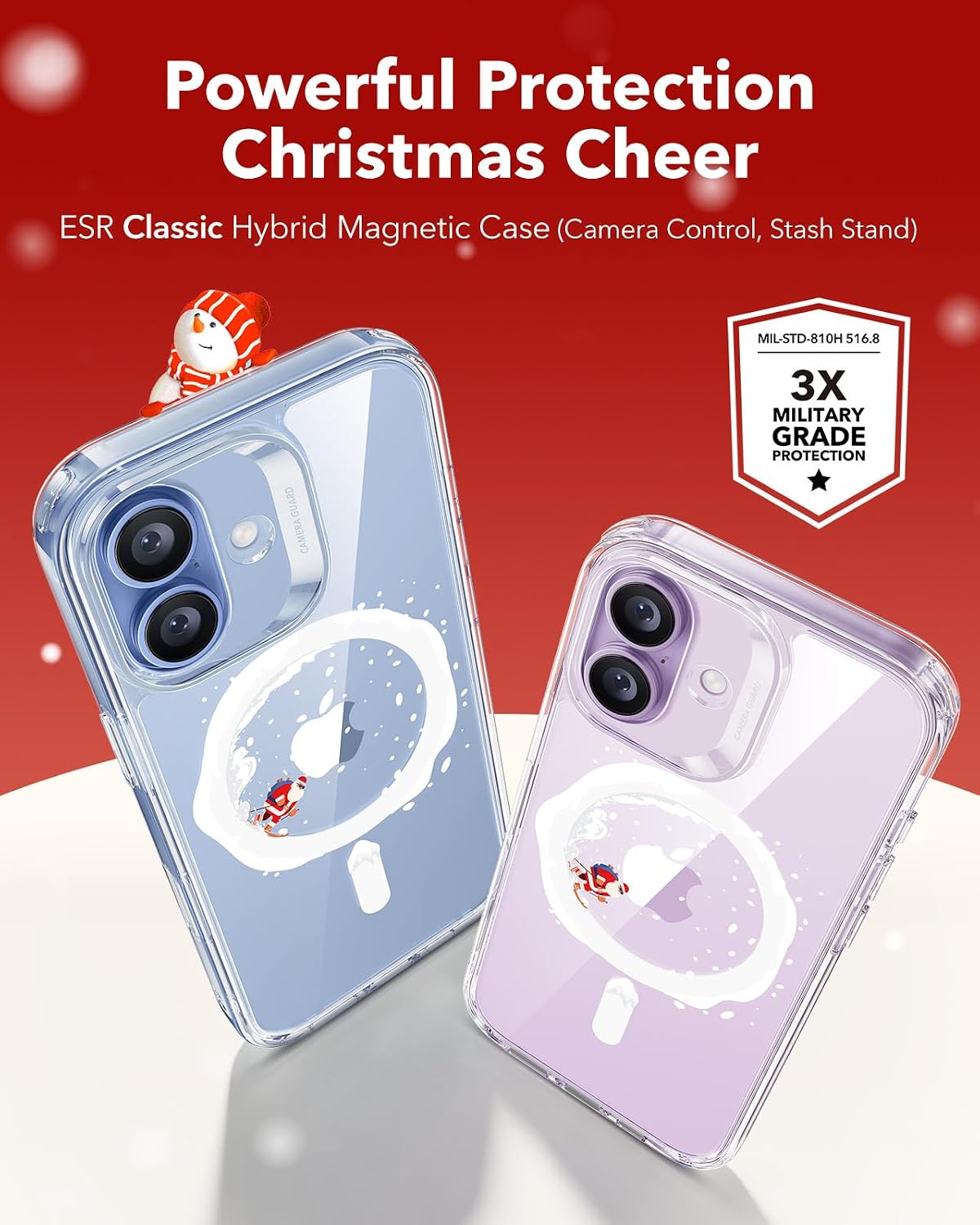 716kap7sOBL._AC_SL1500_ ESR for iPhone 17 Case, Camera Control Cover, Compatible with MagSafe, Shockproof Military-Grade Protection, Magnetic Phone Case for iPhone 17, Classic Hybrid Case, Santa Skater