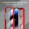 716n0nr-RNL._AC_SL1500_ Miracase Magnetic for iPhone 14 Pro Max Case 6.7 inch, (Compatible with MagSafe) Upgrade Full-Body Clear Phone Bumper Case with Built-in 9H Tempered Glass Screen Protector, Magnetic Red