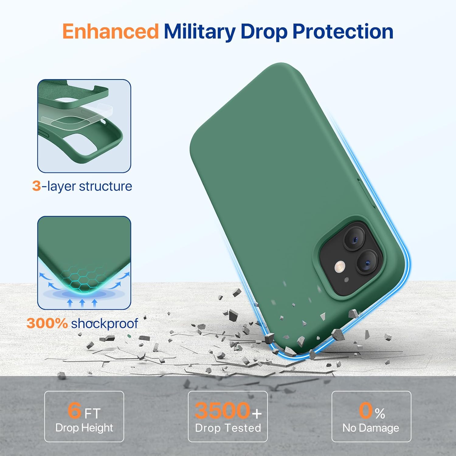 716oYWq0qOL._AC_SL1500_ Miracase Compatible with iPhone 12 Case and iPhone 12 Pro Case, Liquid Silicone Gel Rubber Full Body Protection Shockproof Drop Protection Phone Case for iPhone 12/12 Pro 6.1 inch, Acacia Green