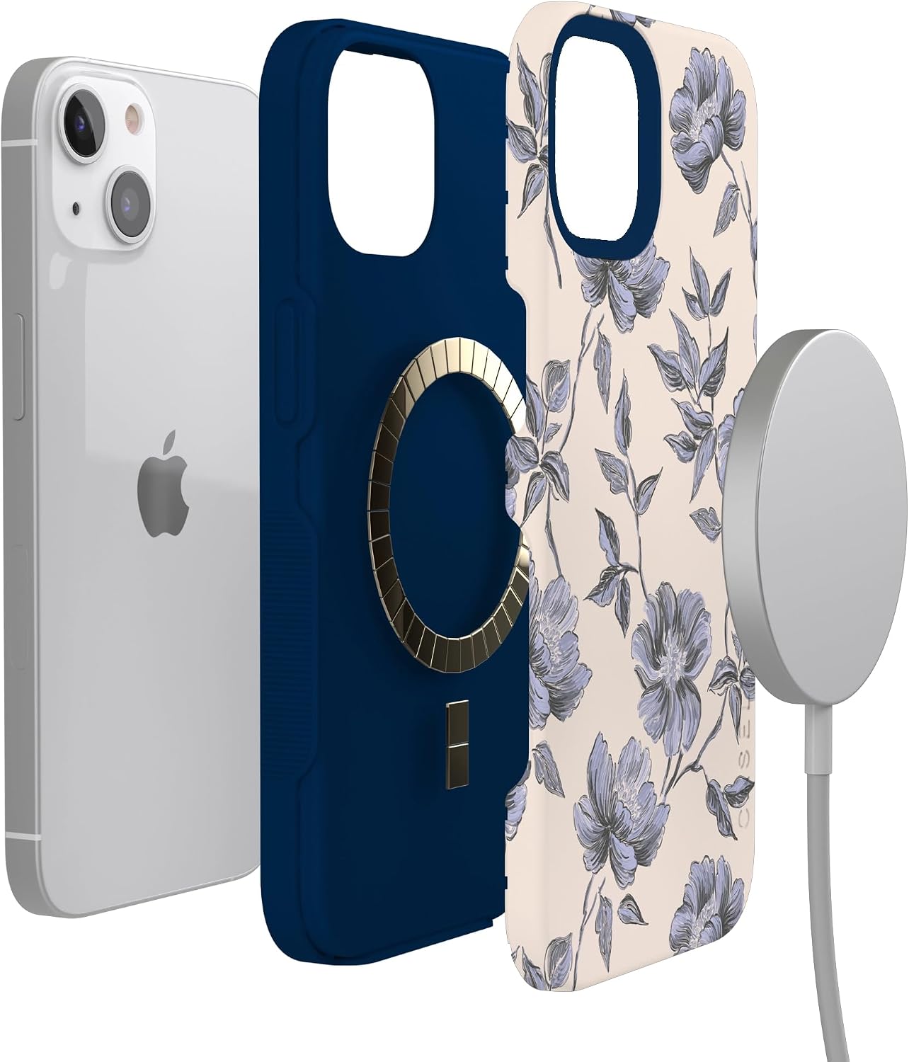 717KsxjGf6L._AC_SL1500_ Casely iPhone 13 Case | Ink & Iris | Vintage Floral | Bold Protective Design | Compatible with MagSafe