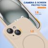 Miracase Compatible with iPhone 15 Case, [Soft Anti-Scratch Microfiber Lining], Liquid Silicone Case Gel Rubber Shockproof Drop Protection Phone Case for iPhone 15, Sand