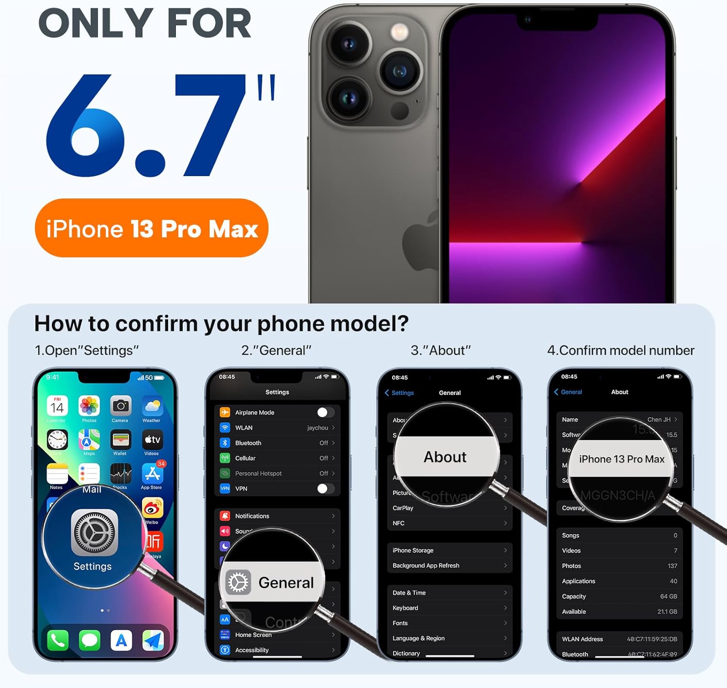 Miracase Magnetic for iPhone 13 Pro Max Case, [Soft Anti-Scratch Microfiber Lining], Compatible with MagSafe, Liquid Silicone Shockproof Drop Protection Phone Case for 13 Pro Max, Orange