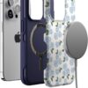 718CFcCCjuL._AC_SL1500_ Casely iPhone 14 Pro Case | Nantucket Cottage | Blue Hydrangea | Bold Protective Design | Compatible with MagSafe