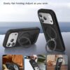 Miracase for iPhone 17 Pro Max Case with 360° Magnetic Ring Stand [Compatible with Magsafe] Full-Body Drop Proof Bumper Phone Case with Built-in 9H Tempered Glass Screen Protector,Black
