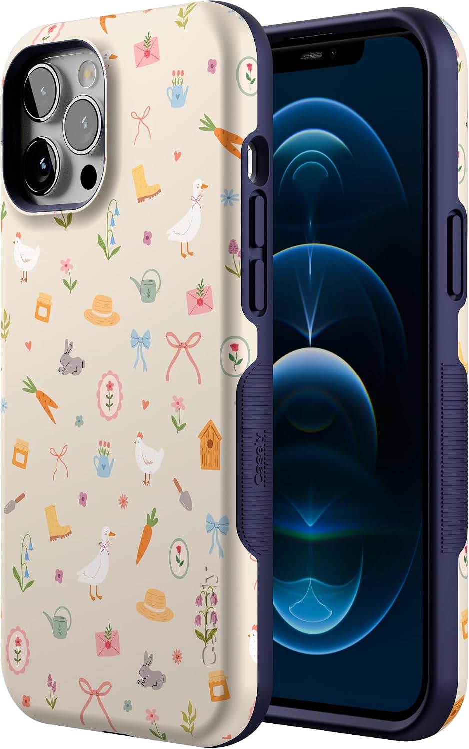 718MsULDzmL._AC_SL1500_ Casely iPhone 12 Pro Max Case | Hoppy Garden | Spring Things | Bold Protective Design | Compatible with MagSafe