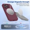 Miracase Magnetic for iPhone 15 Pro Max Case, [Soft Anti-Scratch Microfiber Lining], Compatible with MagSafe, Liquid Silicone Case Shockproof Drop Protection Phone Case for 15 ProMax, Wine Red