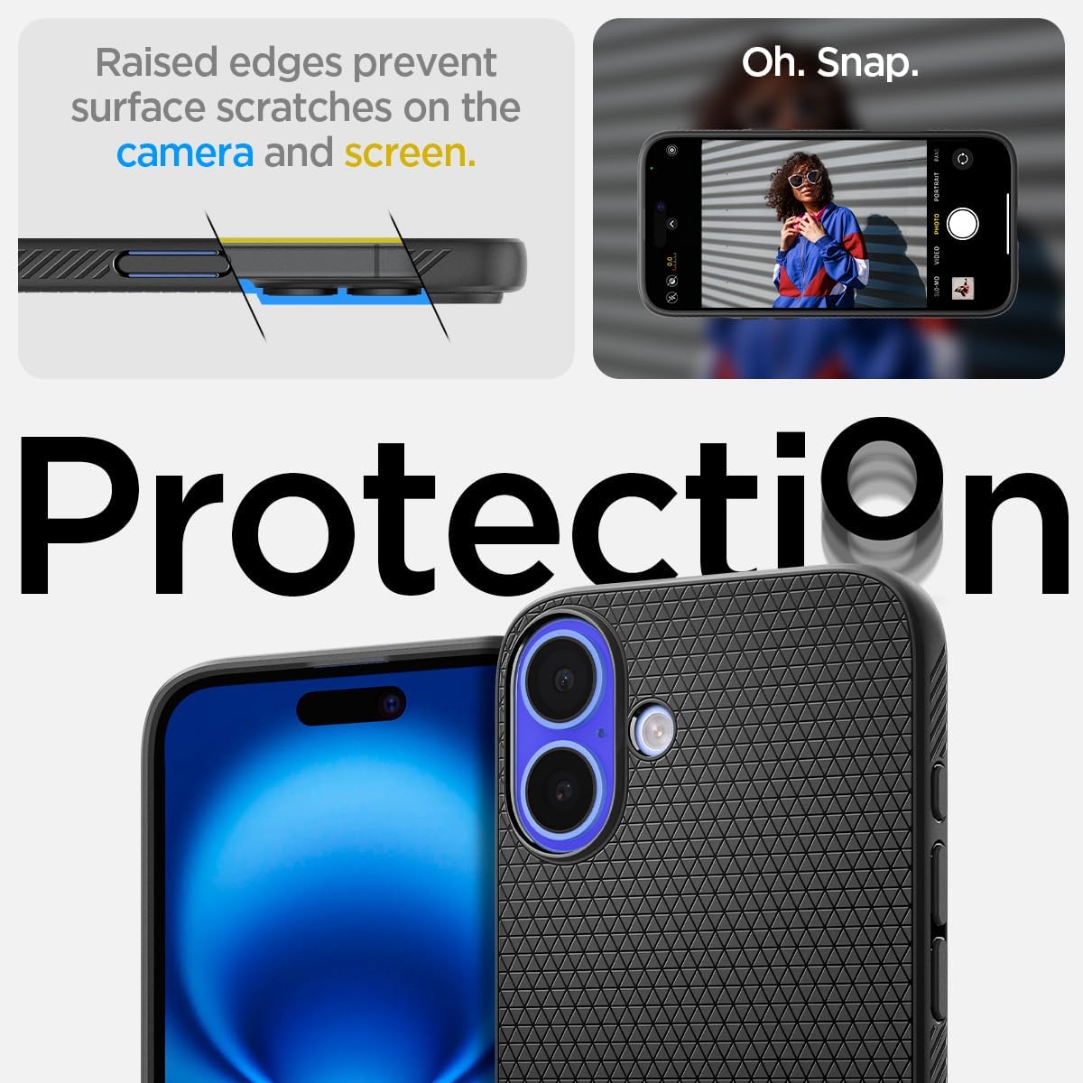 Spigen Liquid Air Designed for iPhone 16 Plus Case [NOT Compatible with MagSafe], [Military-Grade Protection] - Matte Black