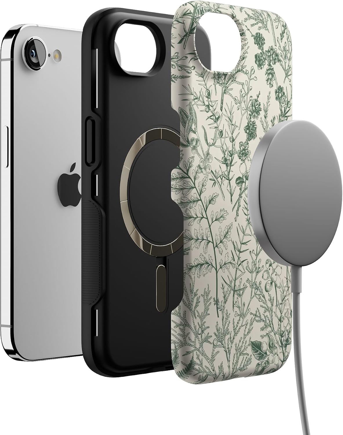 719DkispG5L._AC_SL1500_ Casely iPhone 16e Case | Sage Garden | Green Floral | Bold Protective Design | Compatible with MagSafe