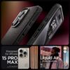 Spigen Liquid Air Designed for iPhone 15 Pro Max Case (2023) [Military-Grade Protection] - Matte Black