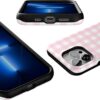 Casely iPhone 13 Pro Case | Sunday Best | Pink Gingham | Bold Protective Design | Compatible with MagSafe