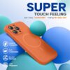 Miracase Magnetic for iPhone 14 Pro Max Case, [Soft Anti-Scratch Microfiber Lining], Compatible with MagSafe, Silicone Shockproof Protection Phone Case for iPhone 14 Pro Max,Orange
