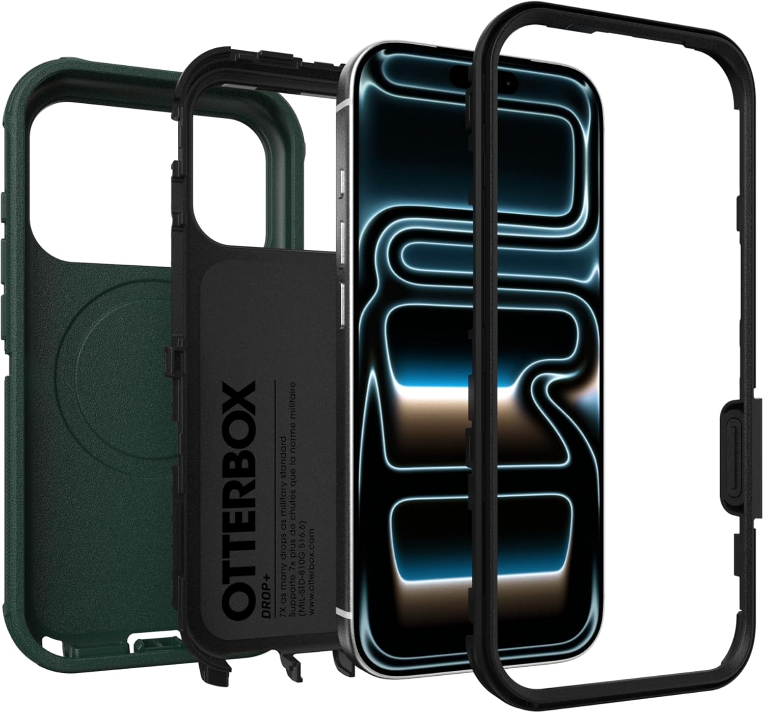 719QMJmHMGL._AC_SL1500_ OtterBox iPhone 17 Pro (Only) - Defender Series Case - Roasted Cashew Mist (Green & Black) - Snaps on MagSafe - Tough - Rugged & Durable