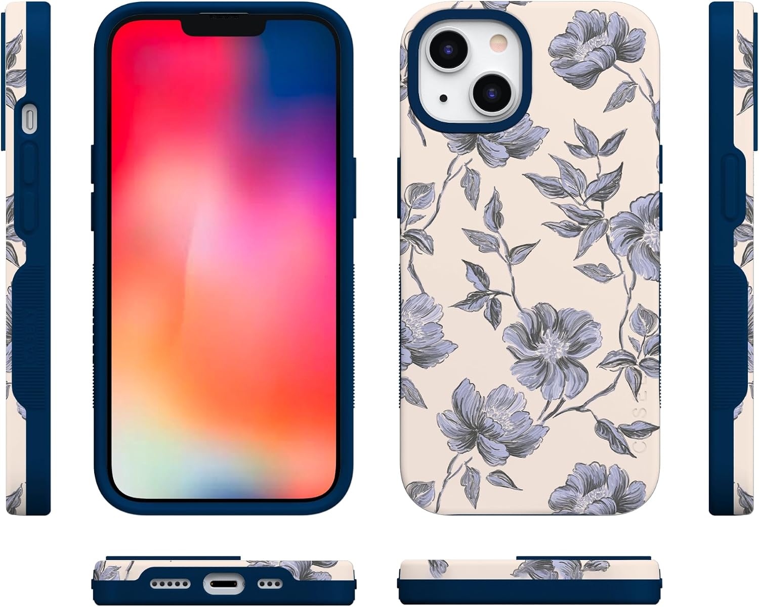 719i9hTd-L._AC_SL1500_ Casely iPhone 13 Case | Ink & Iris | Vintage Floral | Bold Protective Design | Compatible with MagSafe