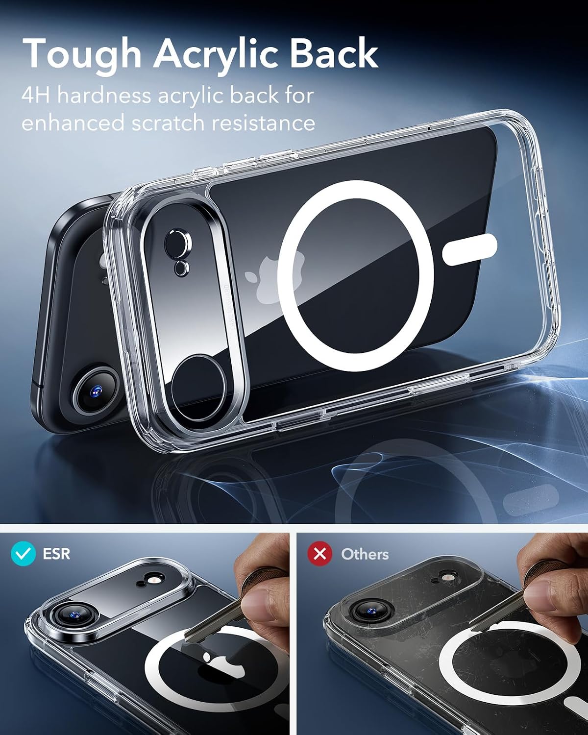 719nvZxXXYL._AC_SL1500_ ESR for iPhone Air Case, Camera Control Cover, Compatible with MagSafe, Shockproof Military-Grade Protection, Magnetic Phone Case for iPhone Air, Classic Hybrid Case, Clear