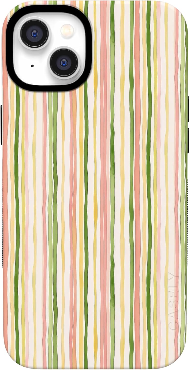 719um2e02oL._AC_SL1500_ Casely iPhone 14 Case | Sweet Stripes | Rainbow Pastel | Bold Protective Design | Compatible with MagSafe
