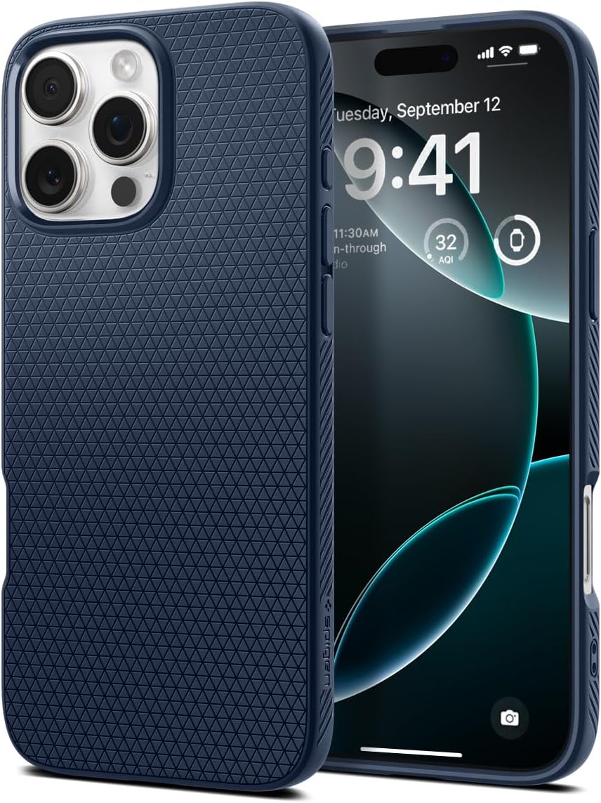 Spigen Liquid Air Designed for iPhone 16 Pro Case [NOT Compatible with MagSafe], [Military-Grade Protection] - Navy Blue