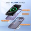 Miracase Magnetic for iPhone 15 Pro Case, [Soft Anti-Scratch Microfiber Lining], Compatible with MagSafe, Liquid Silicone Shockproof Drop Protection Phone Case for 15 Pro, Lavender Gray