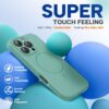 Miracase Magnetic for iPhone 16 Pro Max Case, [Soft Anti-Scratch Microfiber Lining], Compatible with MagSafe, Liquid Silicone Case Shockproof Drop Protection Phone Case for 16 ProMax,Midnight Green