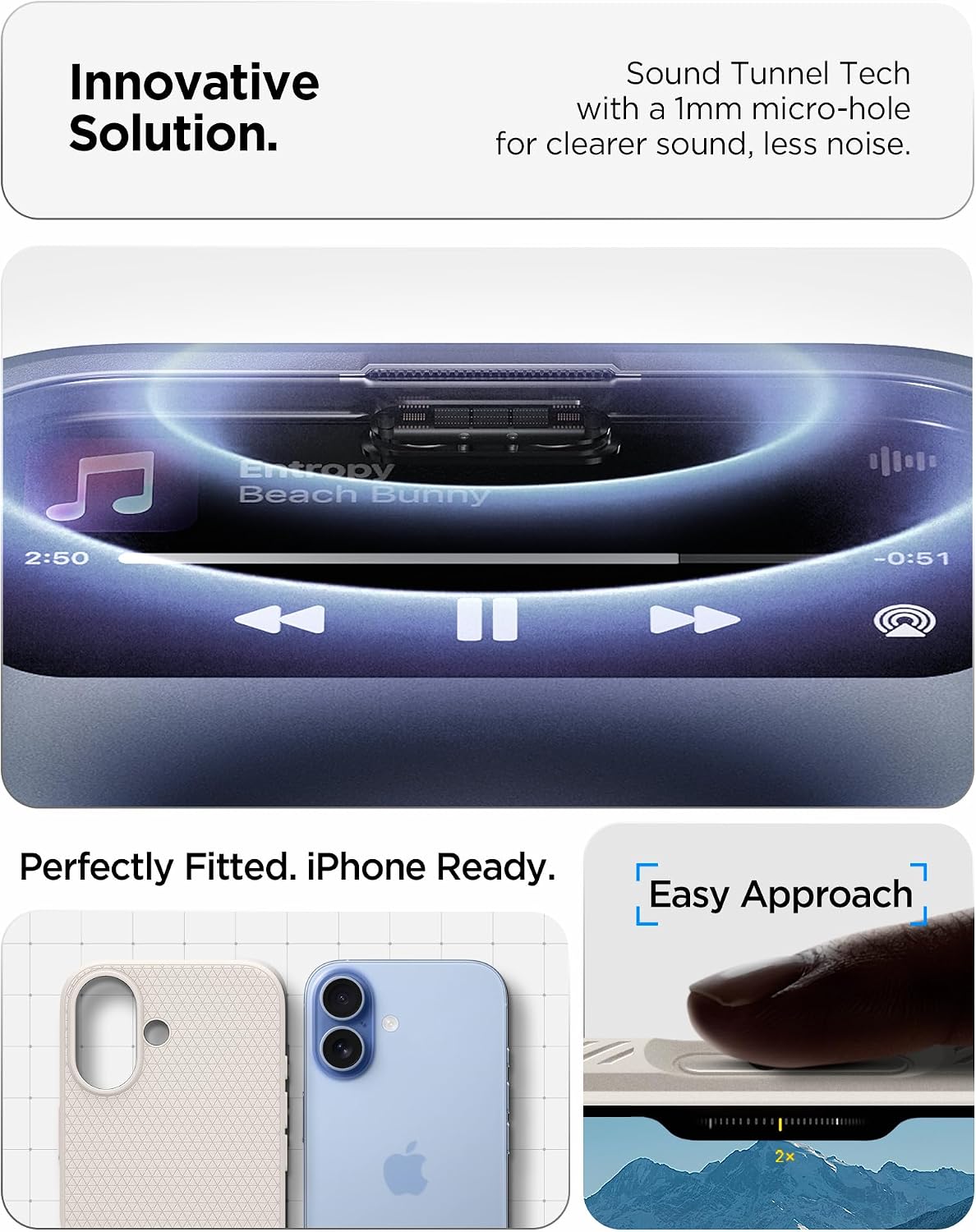 Spigen for iPhone 17 Case, Liquid Air [TPU Covered Camera Control] [No Magnet Ring] [Military-Grade Protection] - Natural Titanium