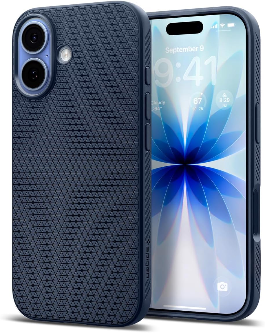 Spigen for iPhone 17 Case, Liquid Air [TPU Covered Camera Control] [No Magnet Ring] [Military-Grade Protection] - Navy Blue