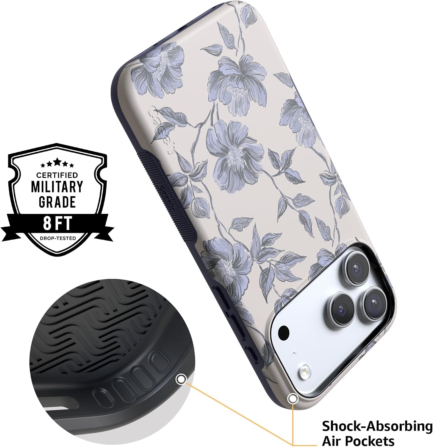 71AX4RCx03L._AC_SL1500_ Casely iPhone 17 Pro Max Case | Ink & Iris | Vintage Floral | Bold Protective Design | Compatible with MagSafe