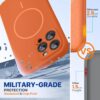 Miracase Magnetic for iPhone 14 Pro Max Case, [Soft Anti-Scratch Microfiber Lining], Compatible with MagSafe, Silicone Shockproof Protection Phone Case for iPhone 14 Pro Max,Orange