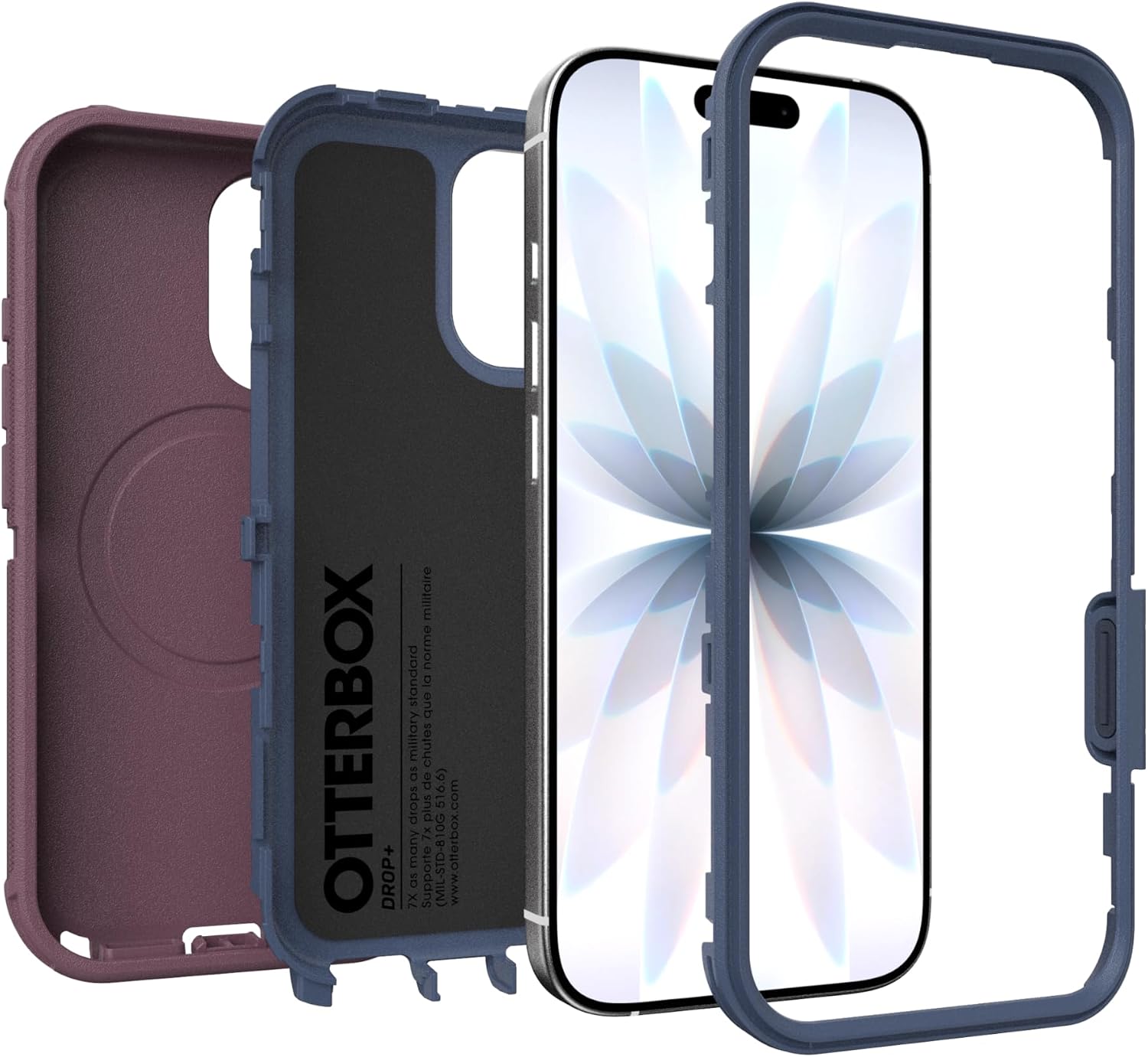 71Ay8y4T-kL._AC_SL1500_ OtterBox iPhone 17 (Only) - Defender Series Case - Tulipwood Glow (Purple & Blue) - Snaps on MagSafe - Tough - Rugged & Durable