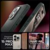 Spigen Liquid Air Designed for iPhone 15 Pro Max Case (2023) [Military-Grade Protection] - Abyss Green
