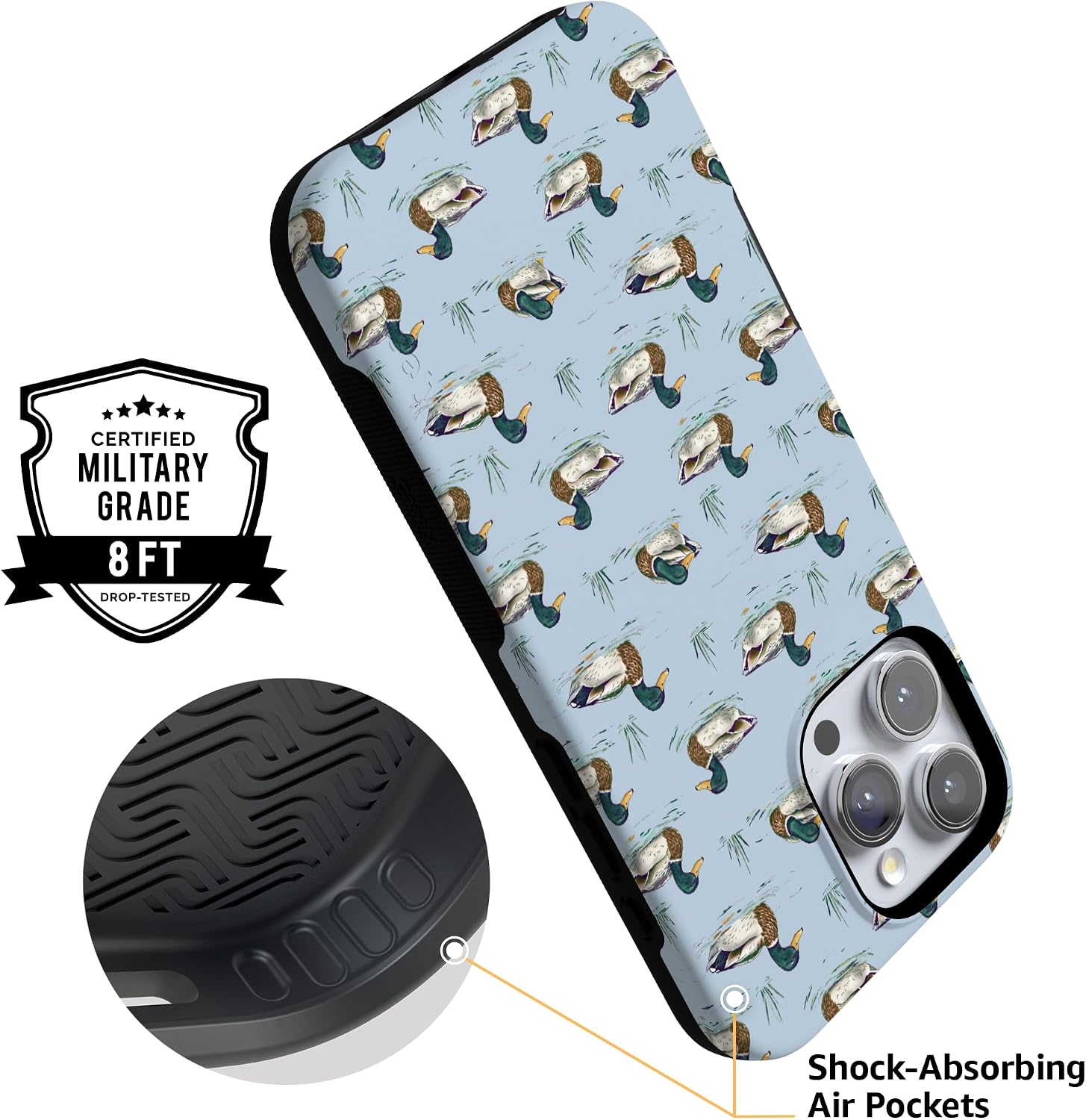 71BOmLCmclL._AC_SL1500_ Casely iPhone 16 Pro Max Case | Blue Mallard & Co. | The Boyfriend Collection | Bold Protective Design | Compatible with MagSafe