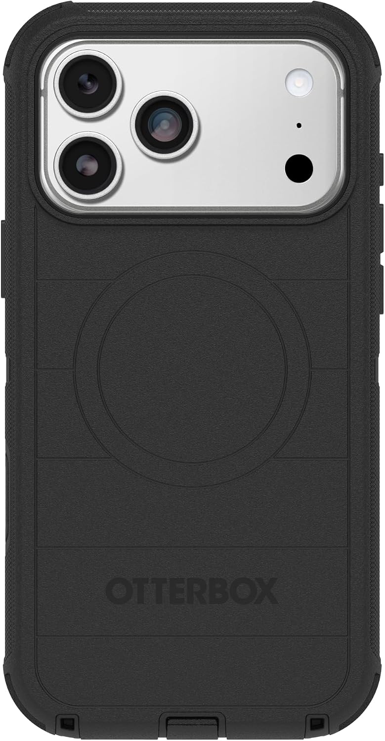 71BklODU72L._AC_SL1500_ OtterBox iPhone 17 Pro Max Defender Pro Series Case - Black - Tough, Rugged & Durable iPhone Case, Snaps on MagSafe