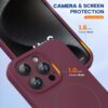 Miracase Magnetic for iPhone 15 Pro Max Case, [Soft Anti-Scratch Microfiber Lining], Compatible with MagSafe, Liquid Silicone Case Shockproof Drop Protection Phone Case for 15 ProMax, Wine Red