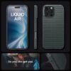 Spigen Liquid Air Designed for iPhone 16 Pro Max Case [NOT Compatible with MagSafe], [Military-Grade Protection] - Abyss Green