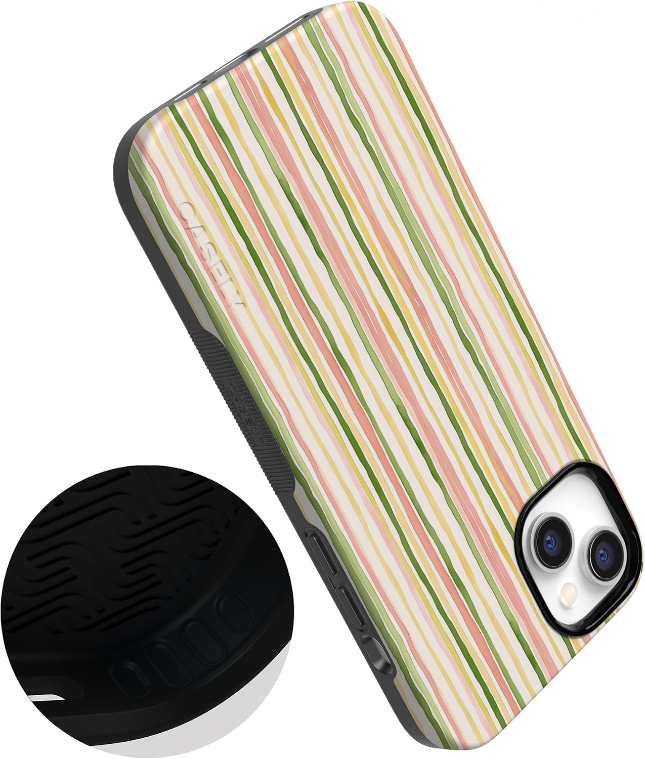 71CU76A06KL._AC_SL1500_ Casely iPhone 14 Case | Sweet Stripes | Rainbow Pastel | Bold Protective Design | Compatible with MagSafe